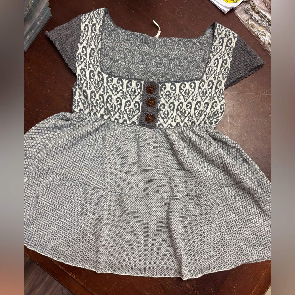 Free people chunky knit fabric tank sweater babydoll fairy medium light princess